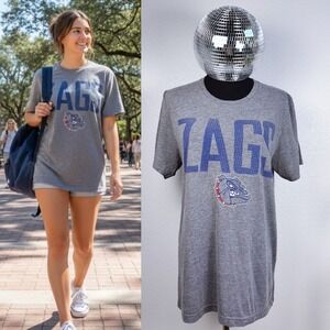 Gonzaga Bulldogs ZAGS Gray Graphic‎ T Shirt NCAA College Fan Apparel Men's L